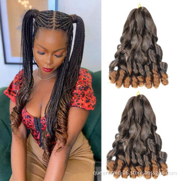 20Inch Loose Wave Spiral Curls Synthetic Crochet Braids Hair Extensions Pre Stretched Braiding Hair For Black Women Hair